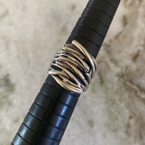 HAGIT GORALI STERLING SILVER 925 WAVE ORGANIC RING SZ 6.5 MADE IN ISRAEL HG